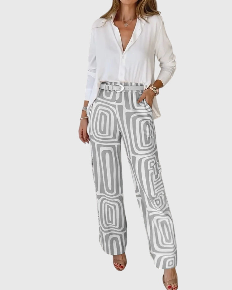 Emilia™ | Stylish Pants + Free Blouse & Belt