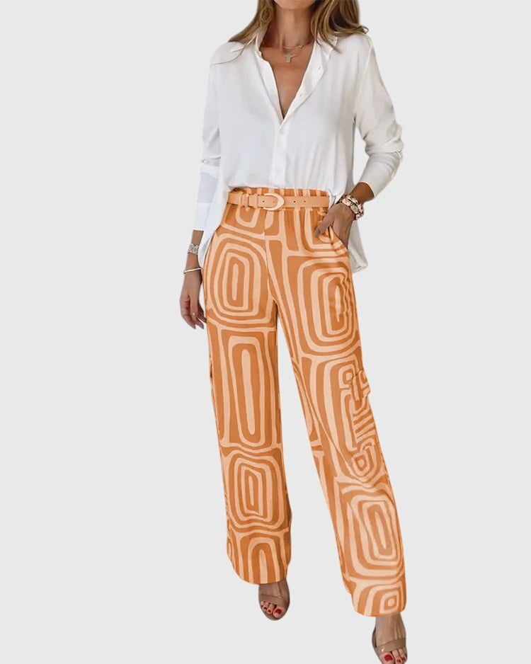 Emilia™ | Stylish Pants + Free Blouse & Belt