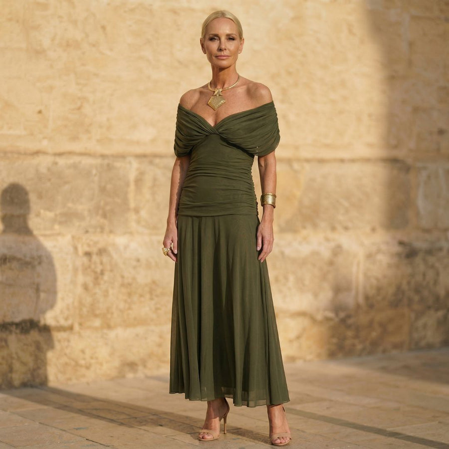 Jade | Elegant Green Midi Dress for Women