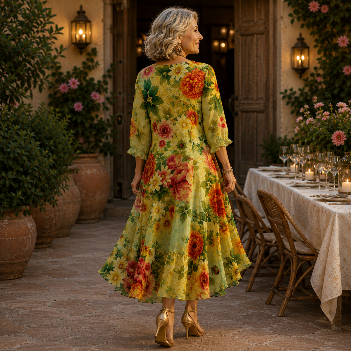 Janessa | Effortless Floral Midi Dress for Women