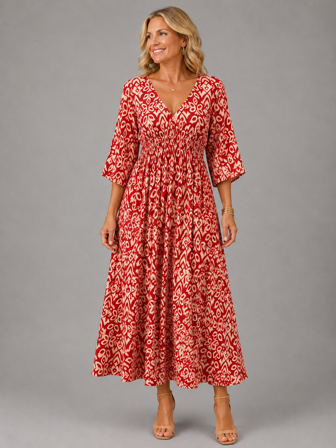 Althea | Bohemian Flow Midi Dress for Women | Casual Occasion
