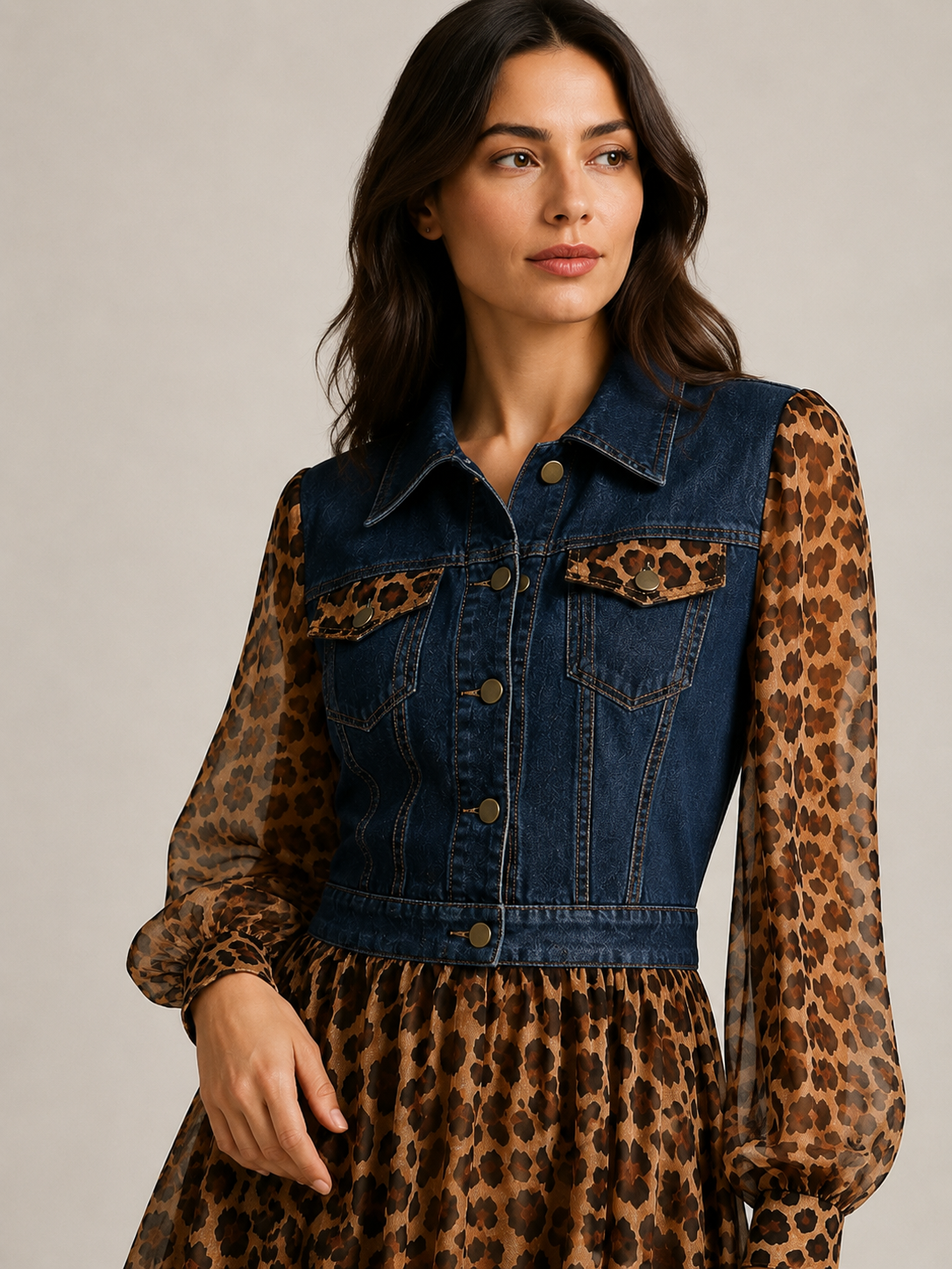 Brianna | Leopard-Print Midi Dress