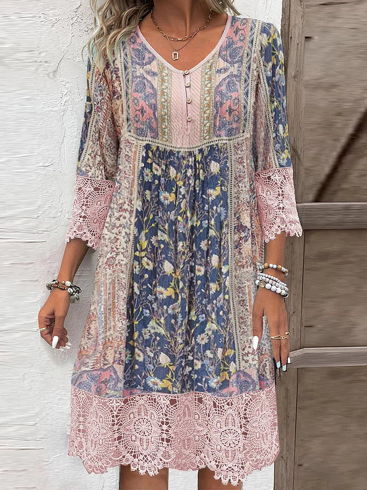 Celeste | Lace Cocktail Midi Dress