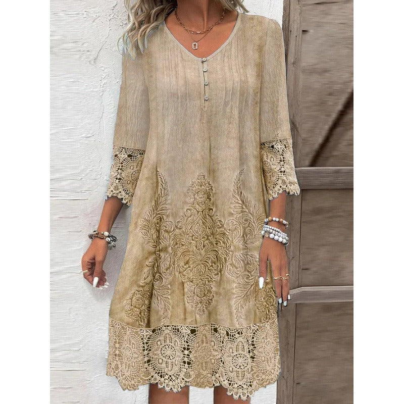 Celeste | Lace Cocktail Midi Dress
