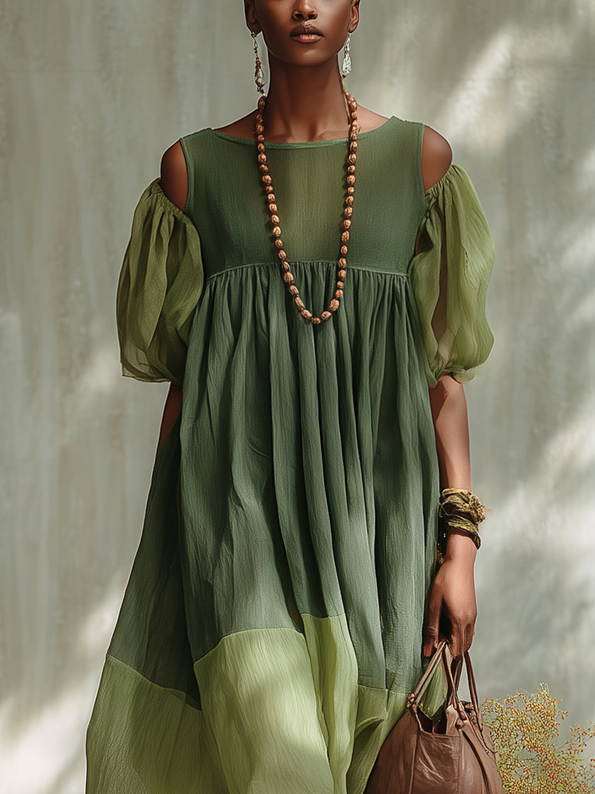 Jessica | Chiffon Off-Shoulder Midi Dress for Women