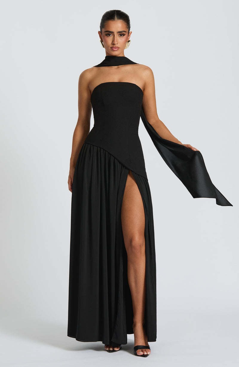 Lina | Strapless Maxi Dress with High Slit for Women