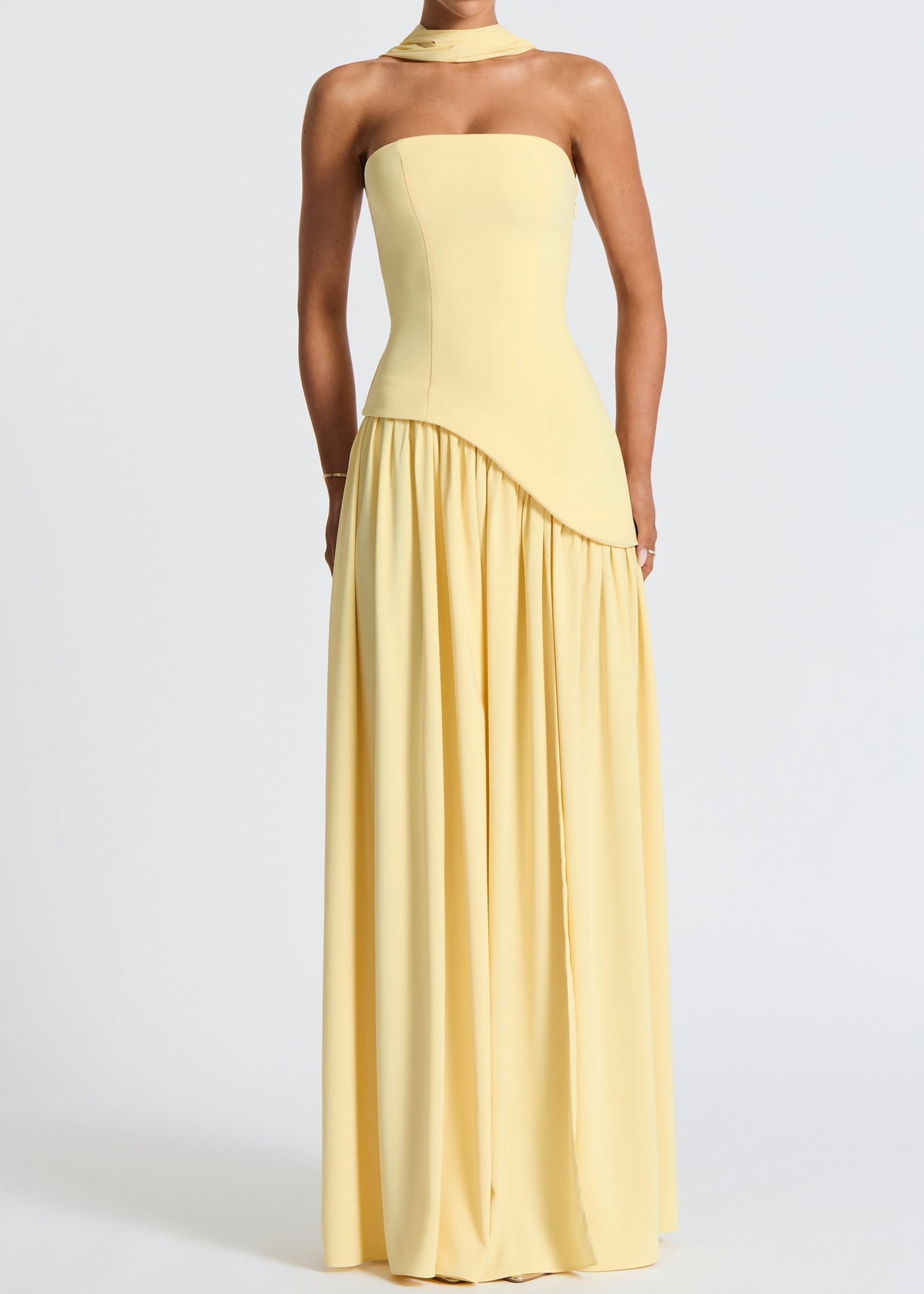 Lina | Strapless Maxi Dress with High Slit for Women